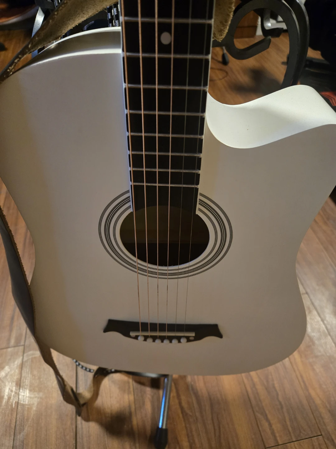 White Acoustic Guitar - photo 2