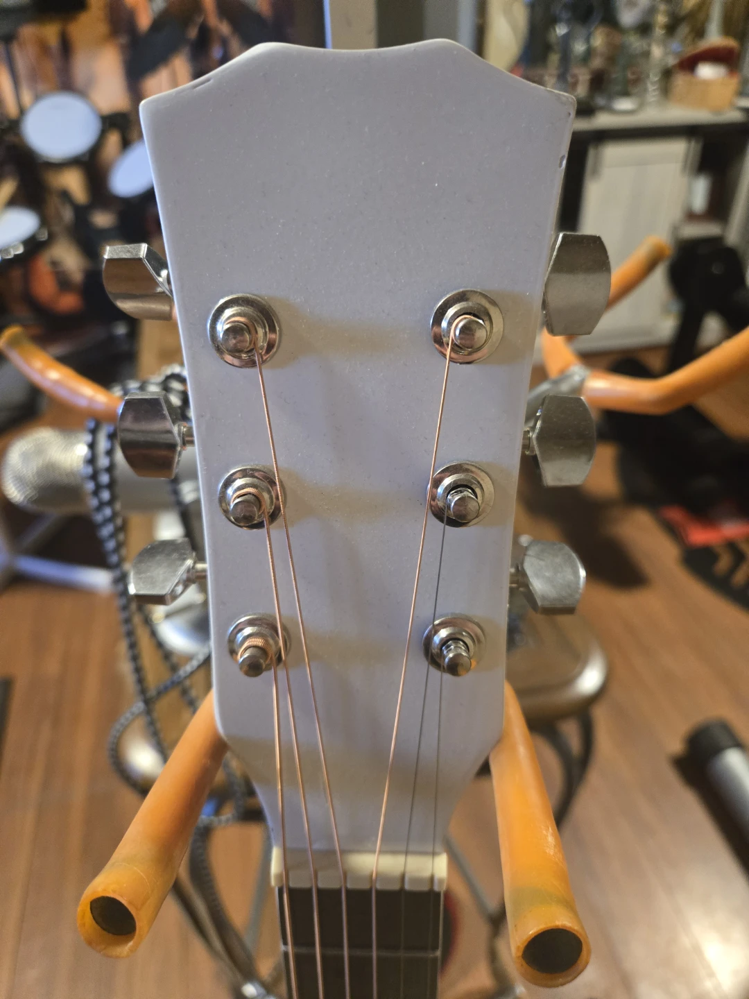White Acoustic Guitar - photo 3