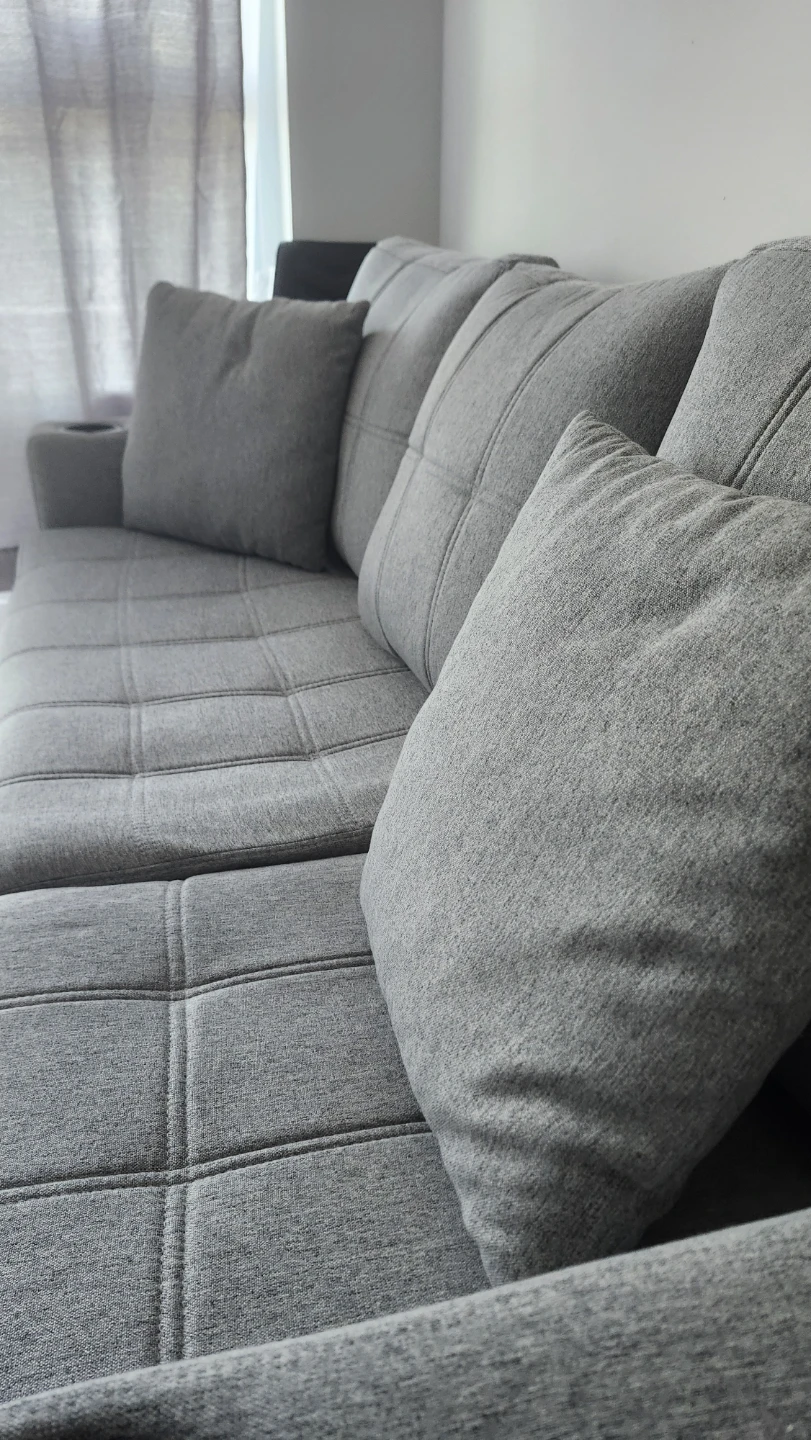 Grey Sectional Sofa with Ottoman - photo 4