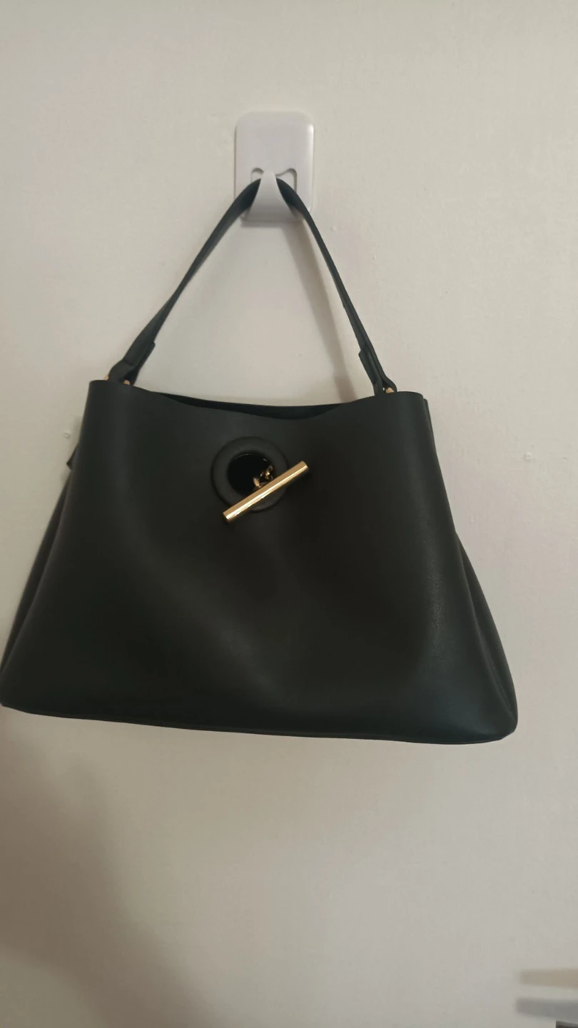 Black Handbag with Gold Accent