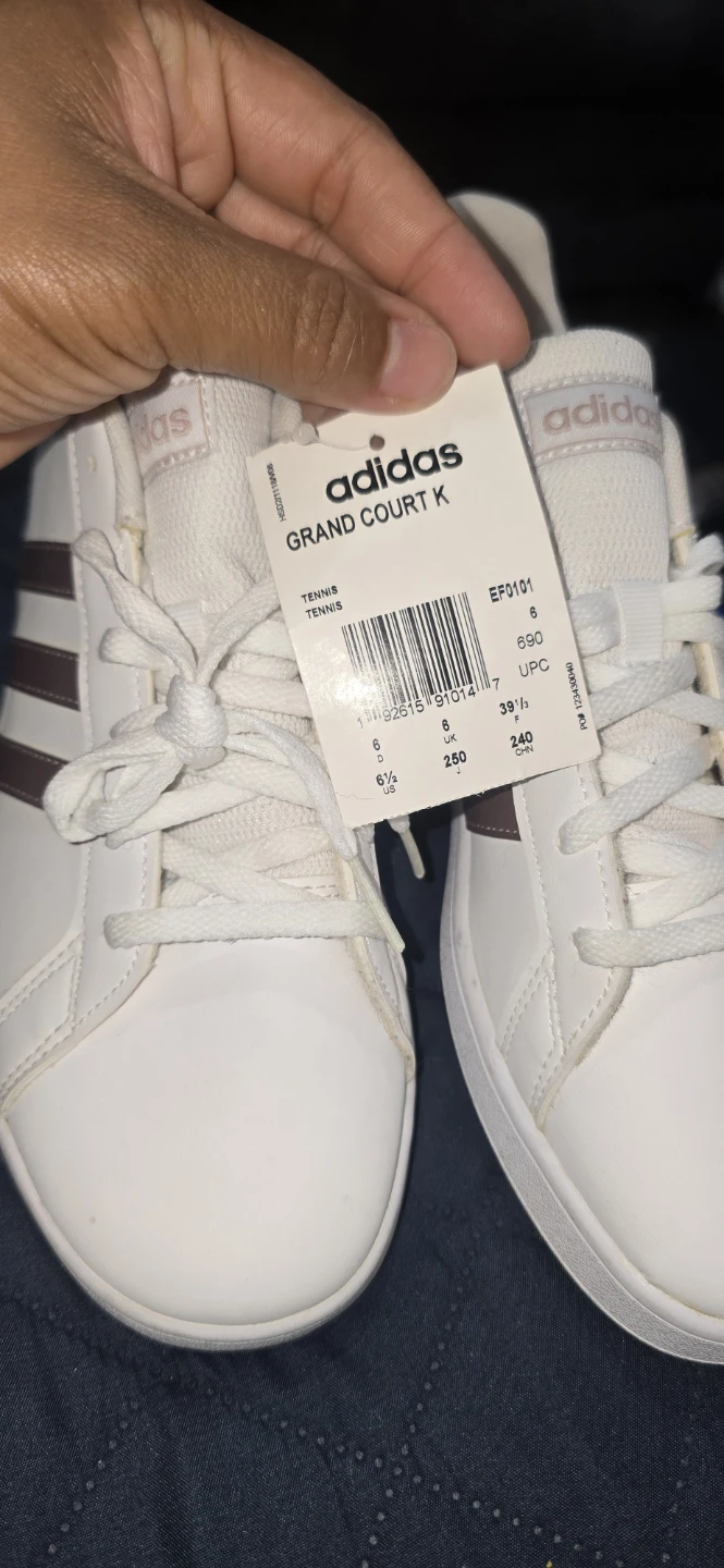 Adidas Grand Court K Tennis Shoes White Brown Size 6 - photo 2