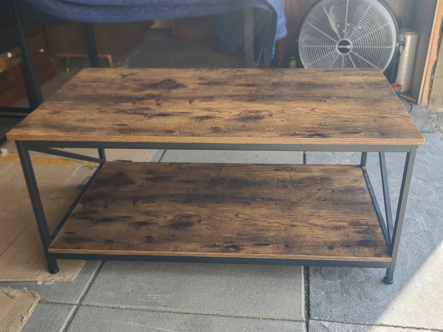 Rustic Wood Coffee Table with Shelf - photo 5