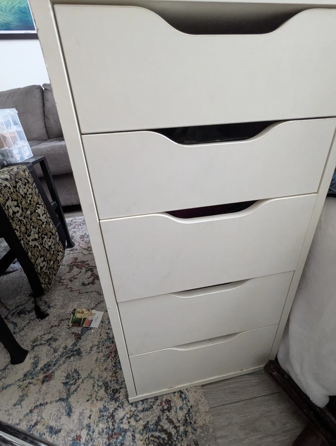 White Alex 5-drawer unit