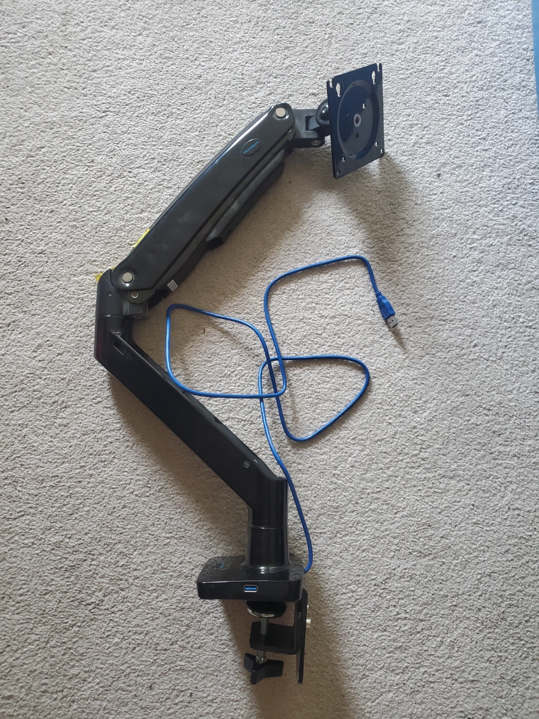HUANUO SS7 Single Monitor Arm with USB Ports - Black - photo 2
