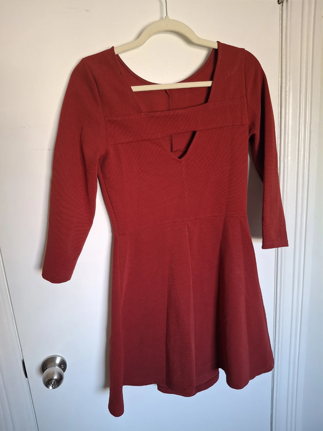 Pull & Bear Red Long Sleeve Dress - Size L - photo 2