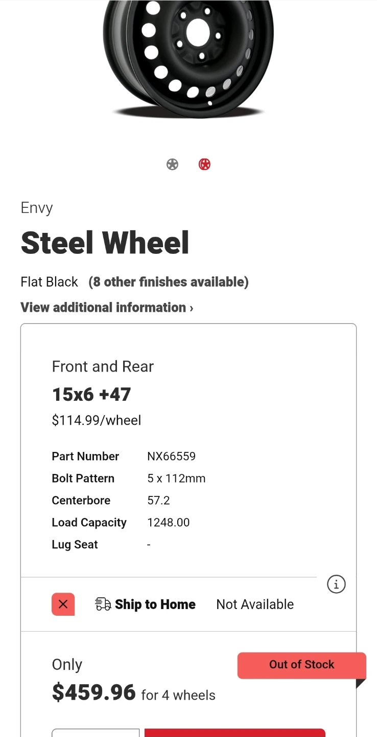 4 Envy Steel Wheels 15x6 Flat Black - photo 2
