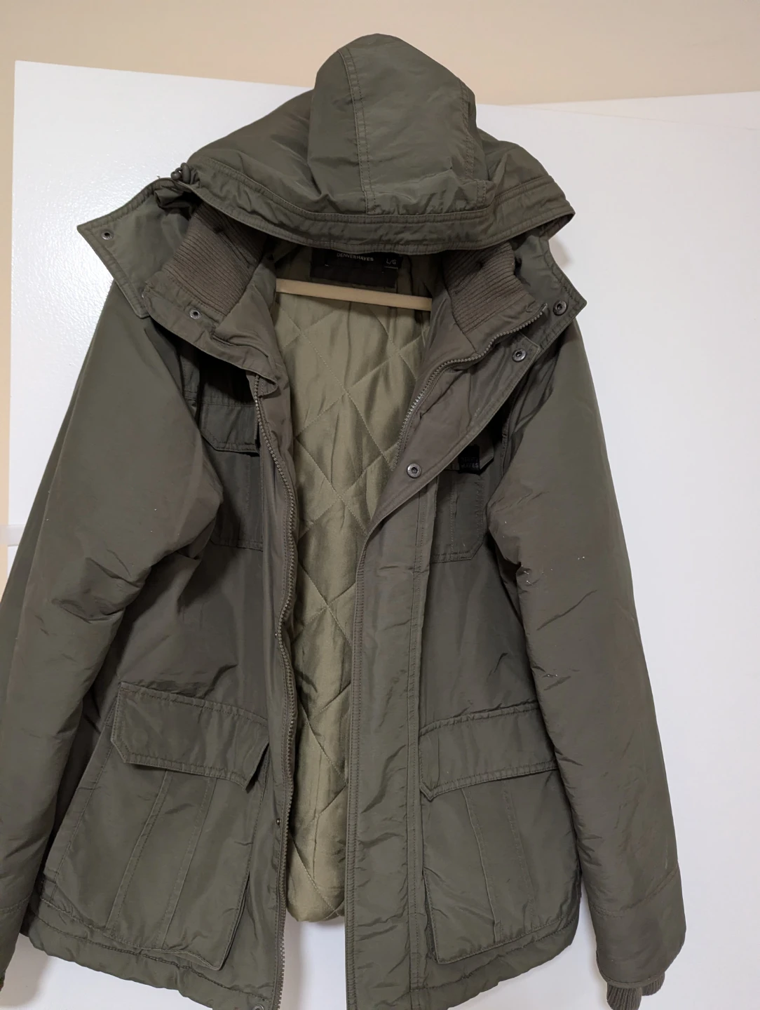 Denver Hayes Men's Green Parka Jacket Size L
