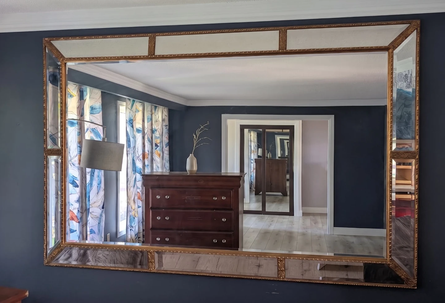 Large Antique Decorative Wall Mirror