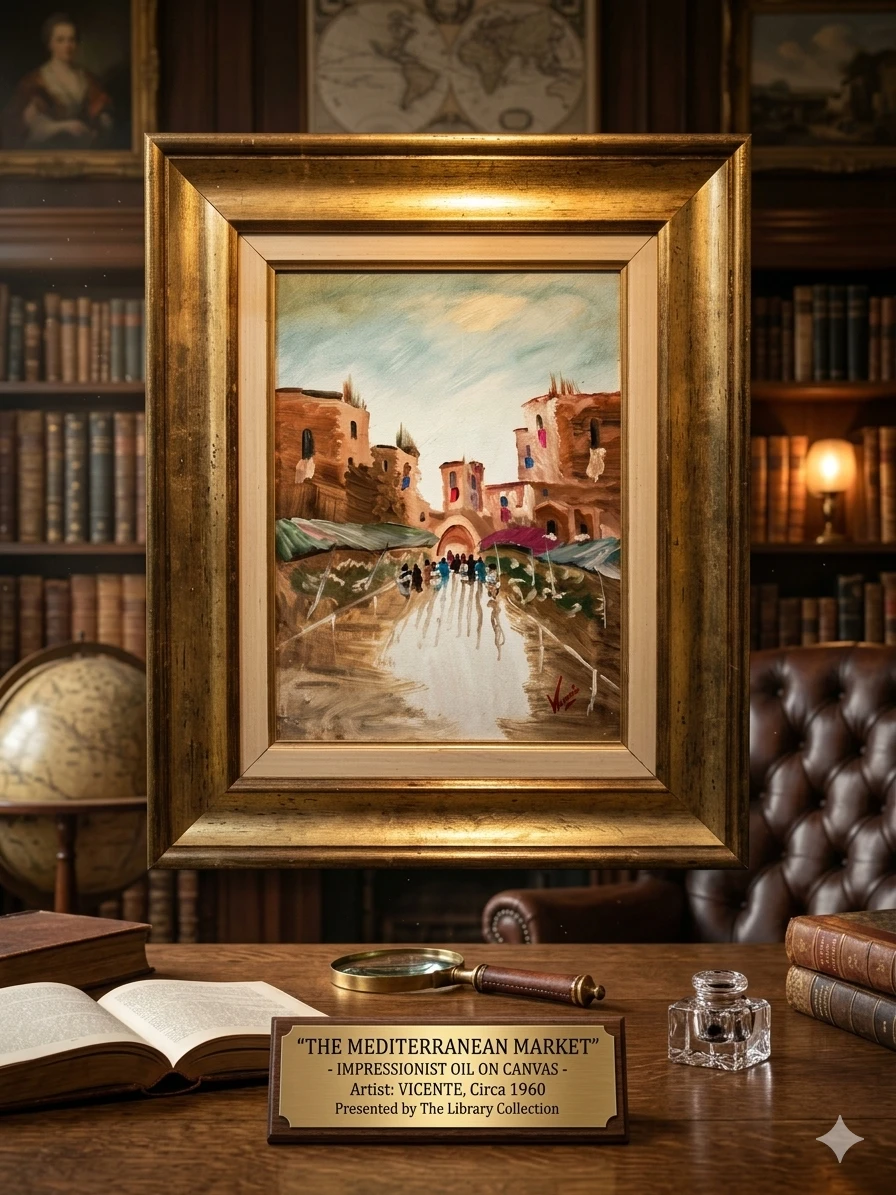 Vintage Mid-Century Italian Impressionist Street Market - photo 2
