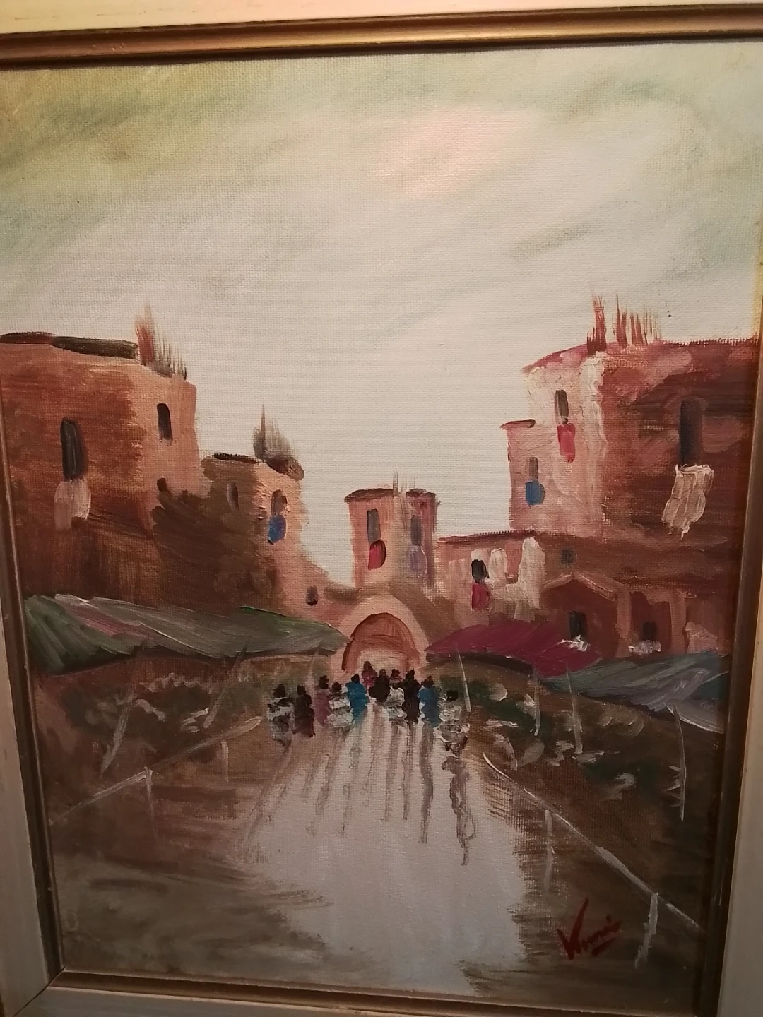Vintage Mid-Century Italian Impressionist Street Market - photo 4