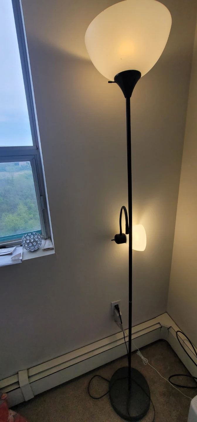Black Floor Lamp with Reading Light - photo 2
