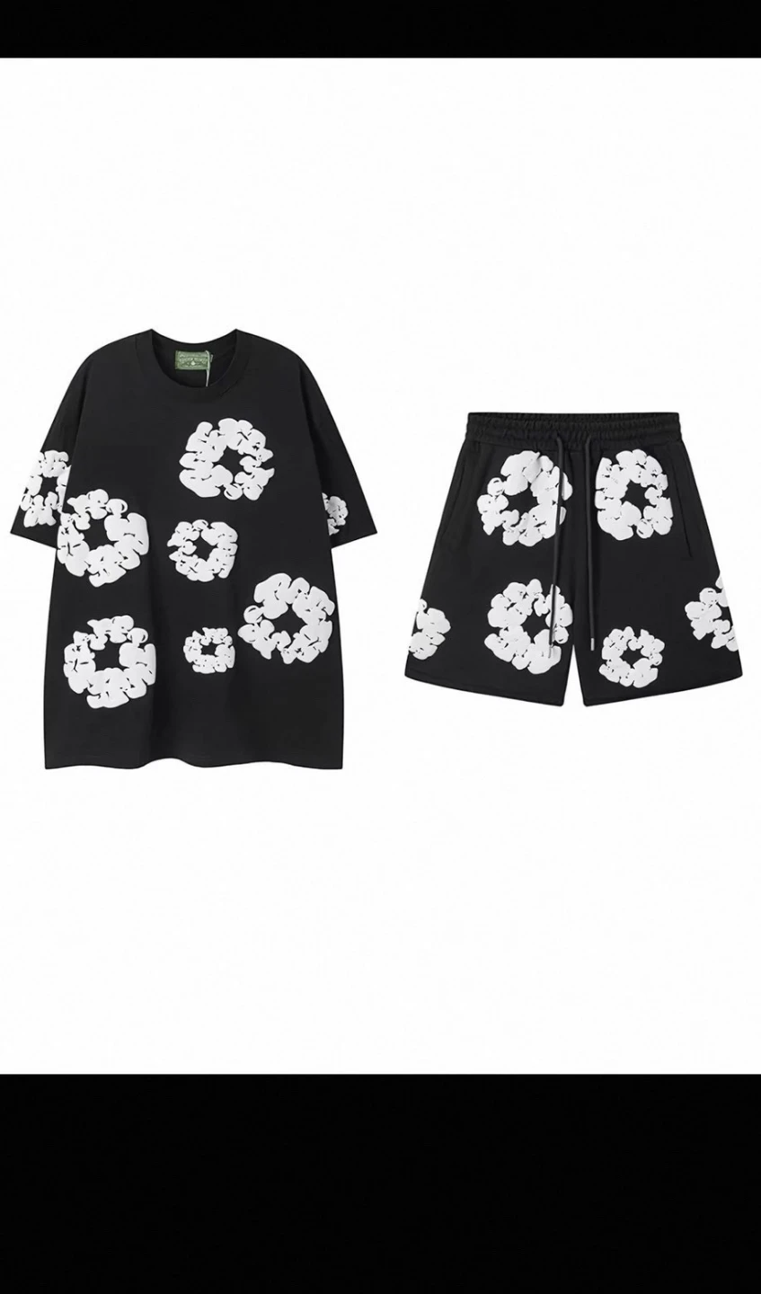 3D Floral Print T-Shirt and Shorts Set - photo 2