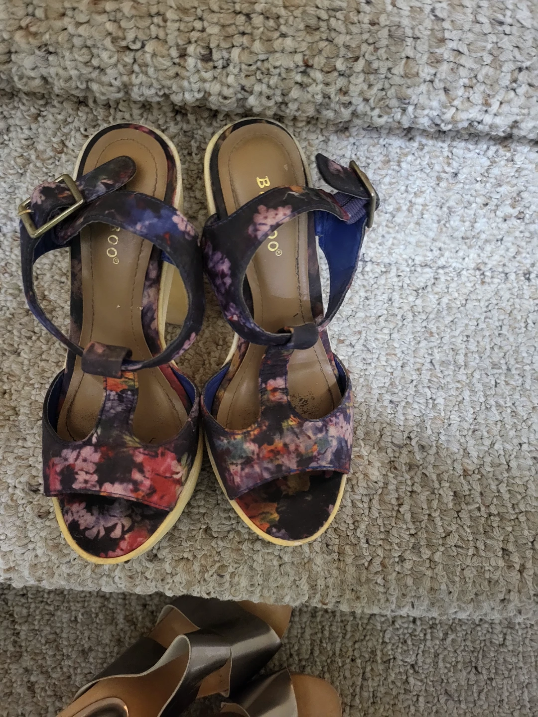 Bamboo floral platform heels - photo 2