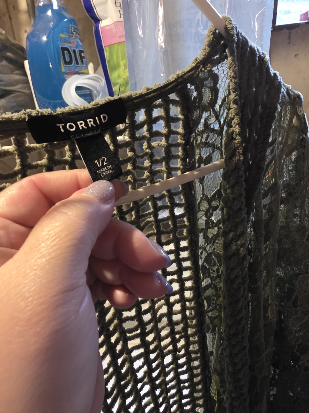 Torrid Olive Green Lace Kimono Cardigan - photo 2