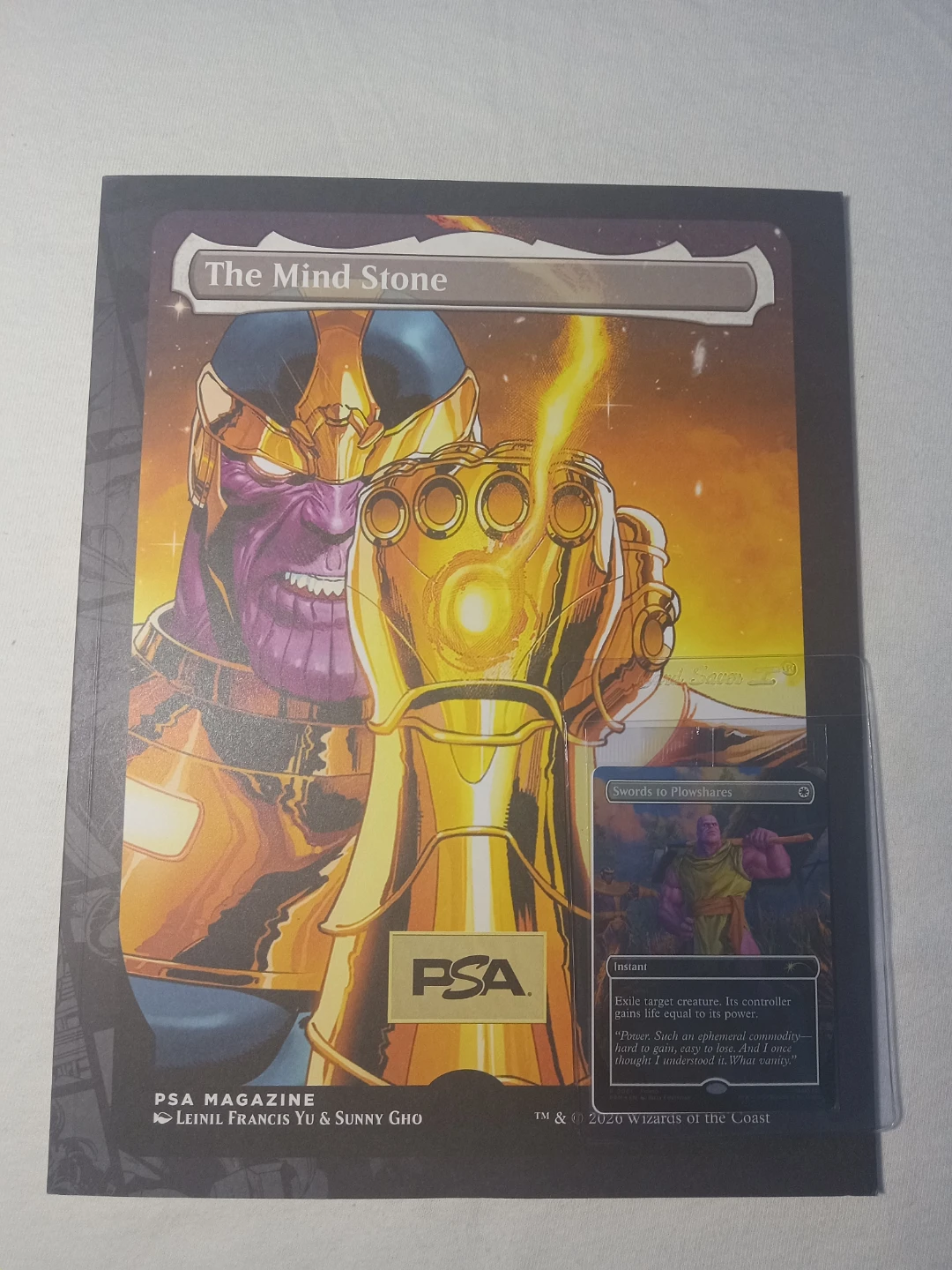 PSA Marvel Thanos Magazine & Magic The Gathering Promo Card