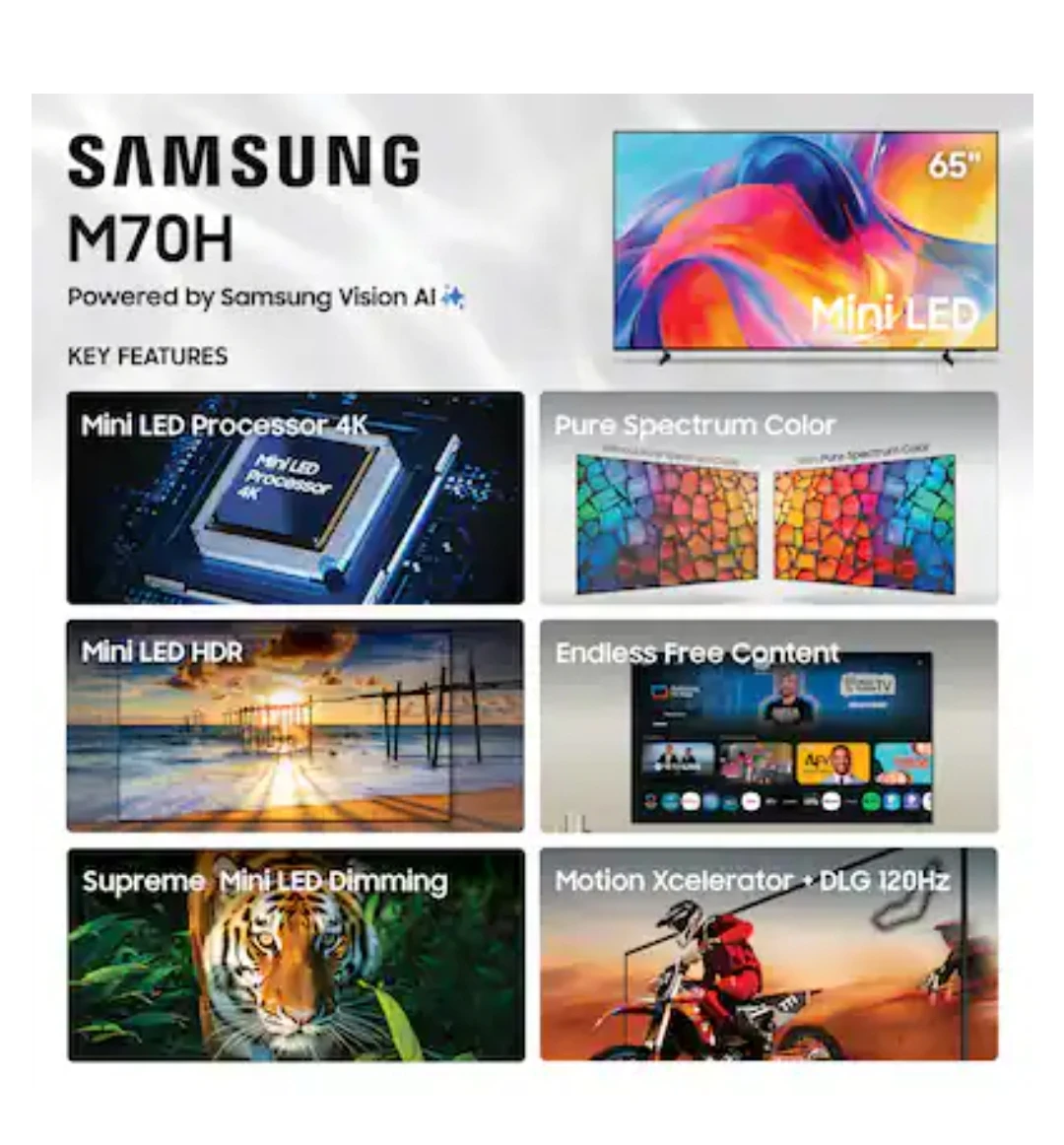 Samsung 65" M70H Mini LED 4K Smart TV " NEW " - photo 2