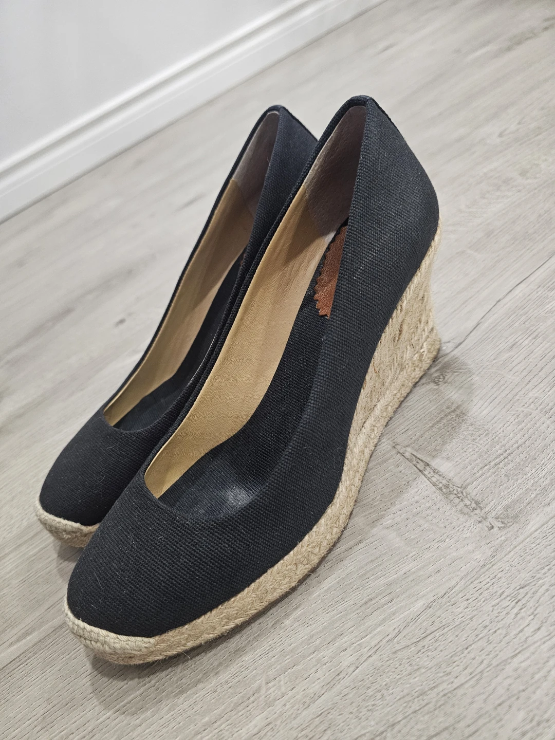 J. Crew Black Canvas Espadrille Wedge Heels - photo 5