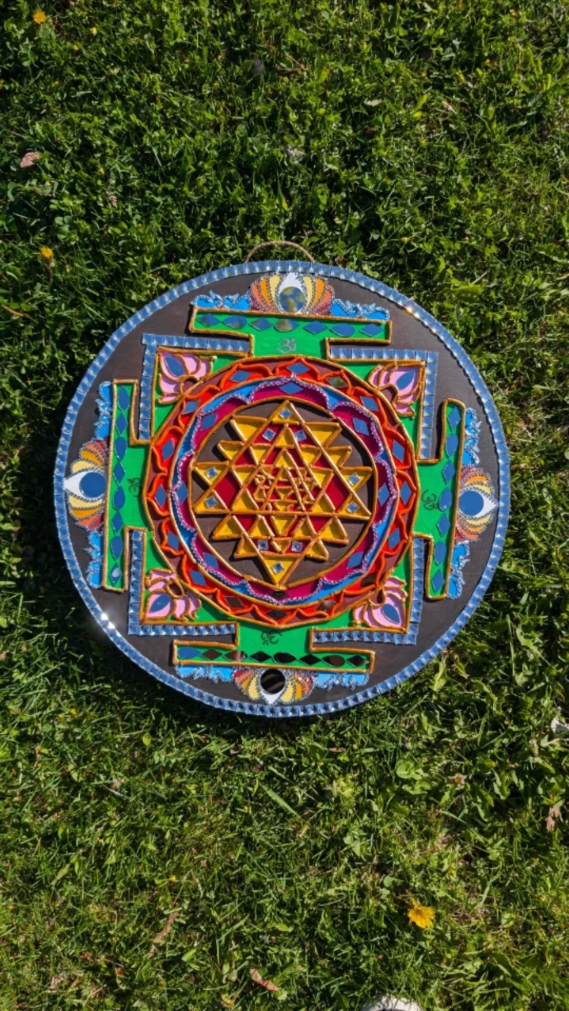 Vibrant Sri Yantra Wall Hanging Art
