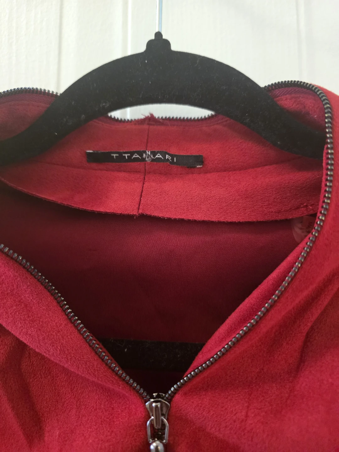 T Tahari Red Zipper velvet Dress - photo 2