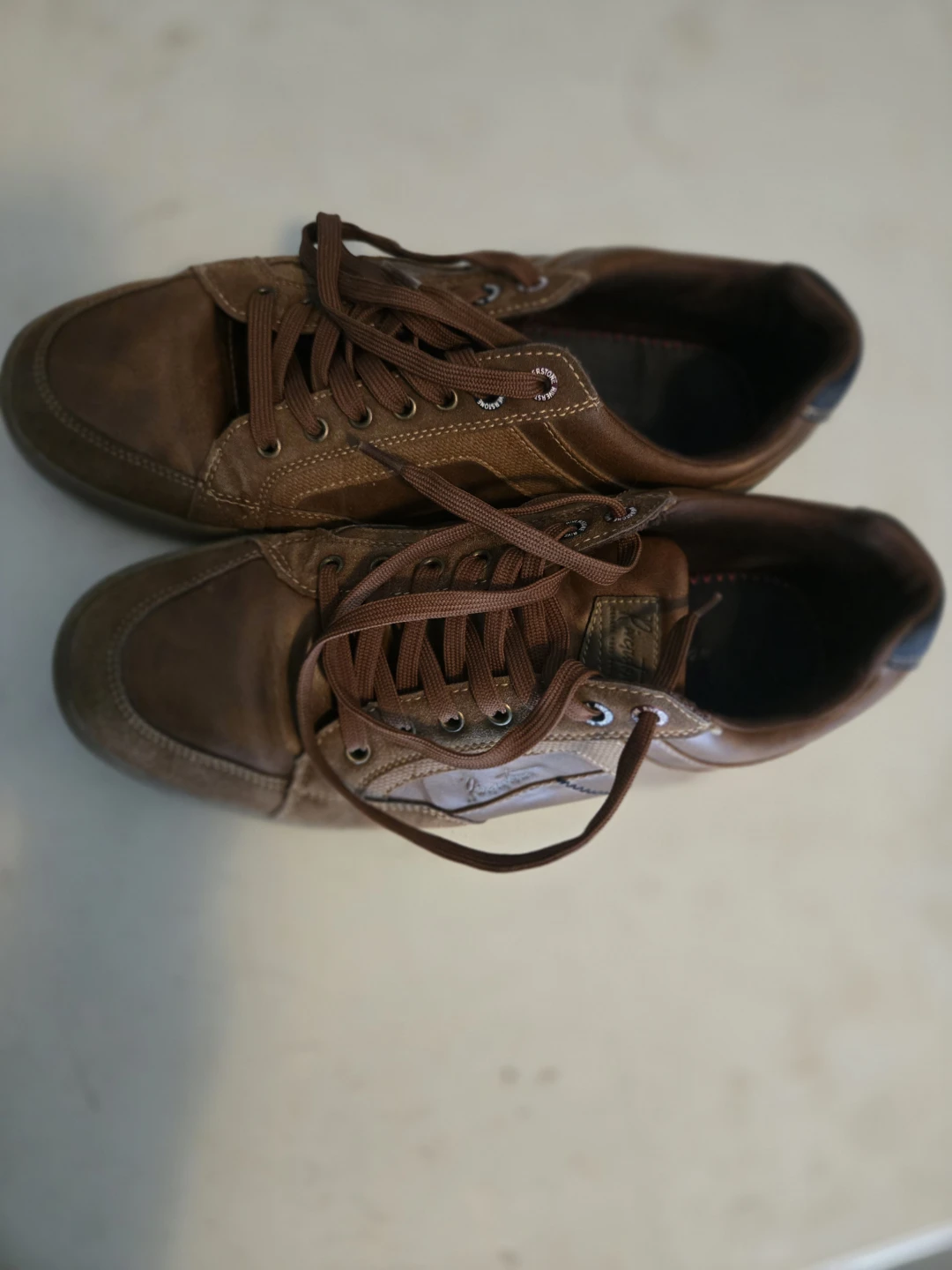 Riverstone Men's Brown Leather Lace-Up Sneakers - Size 11 - photo 3