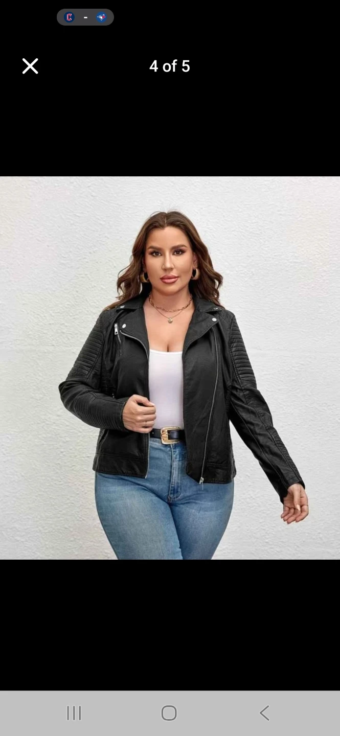 Black Faux Leather Moto Jacket - photo 4