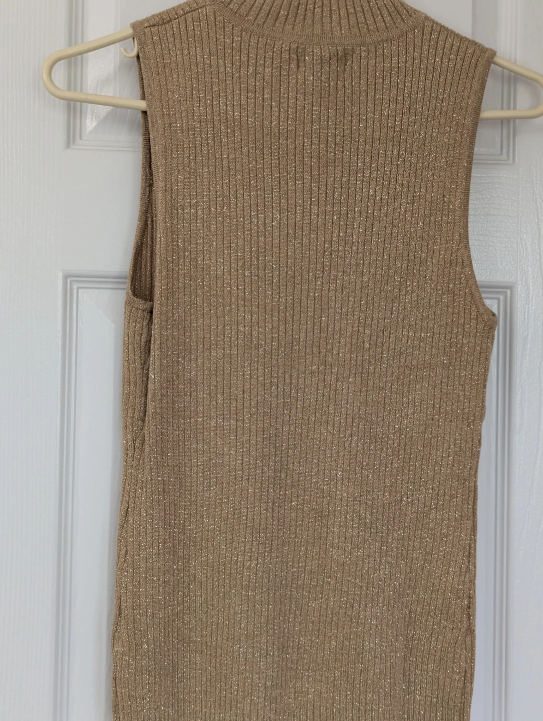 Laura Women's Ribbed Sleeveless Mock Neck glitter Top - photo 3