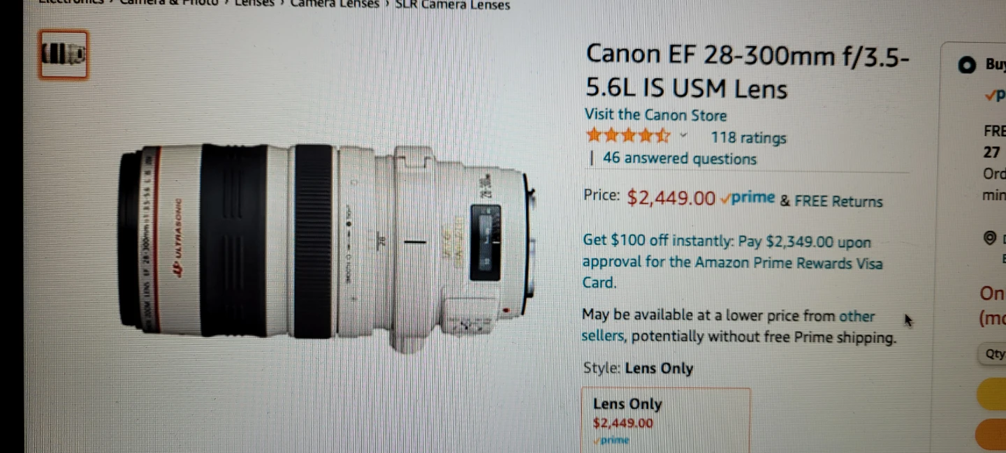Canon 28mm-300mm L Lens