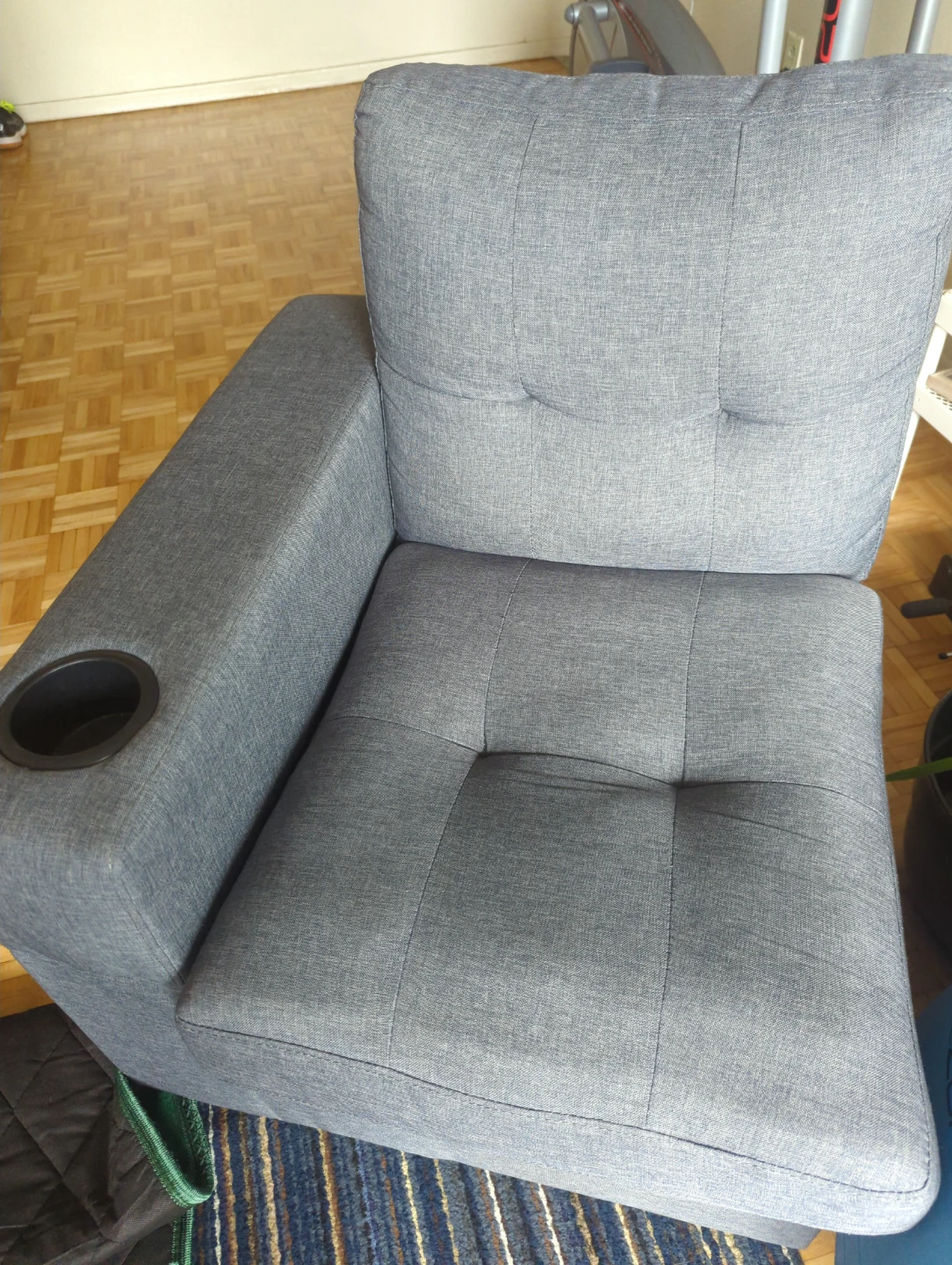 Grey Sectional Sofa with Cup Holder - photo 2