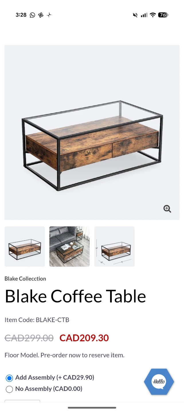Blake Coffee Table - Brand new in box - photo 2