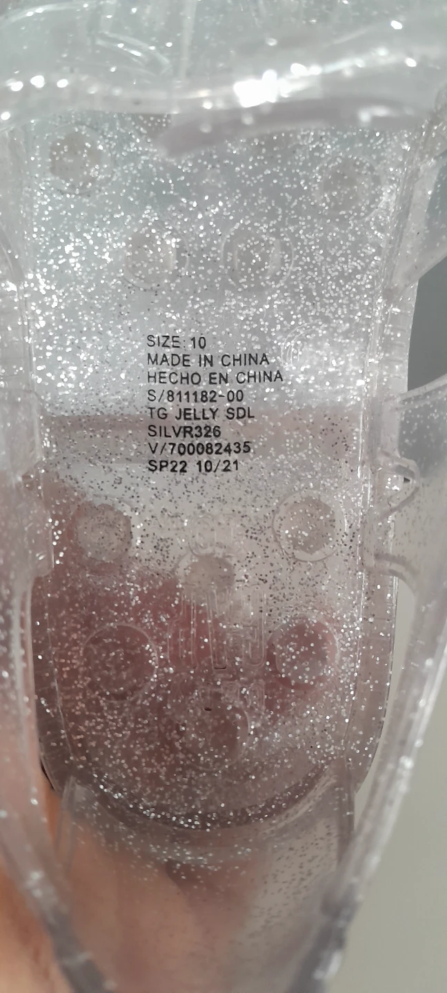 Clear Glitter Jelly Sandals Size 10 - photo 2