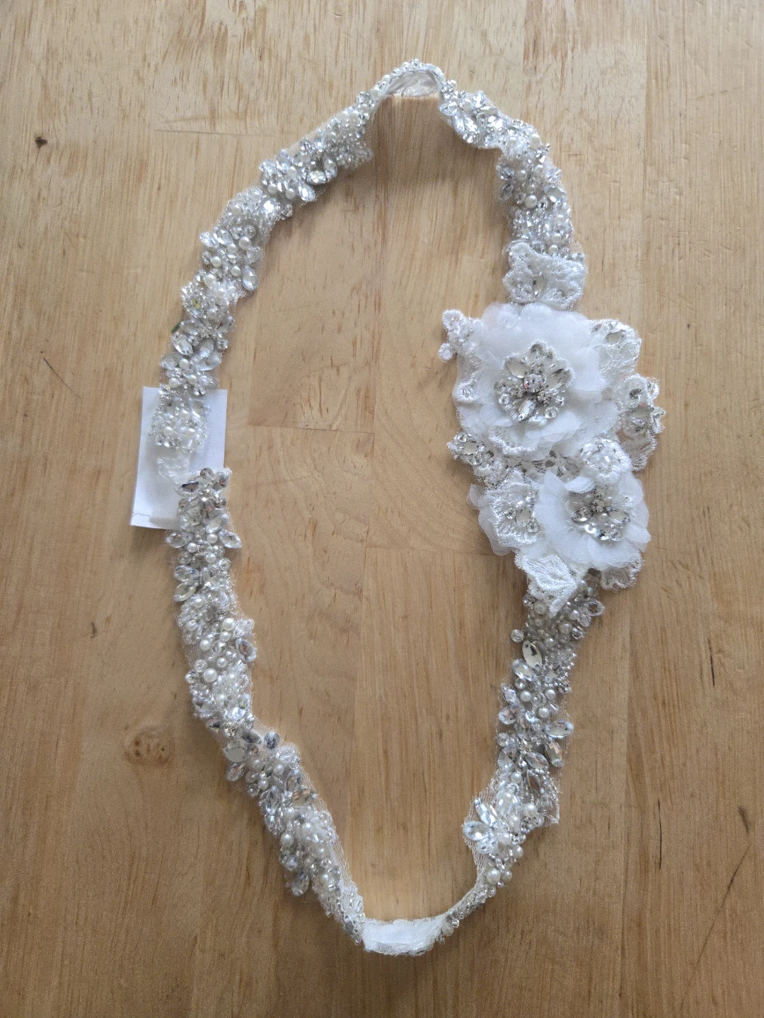 Ivory Beaded Flower Belt - photo 4