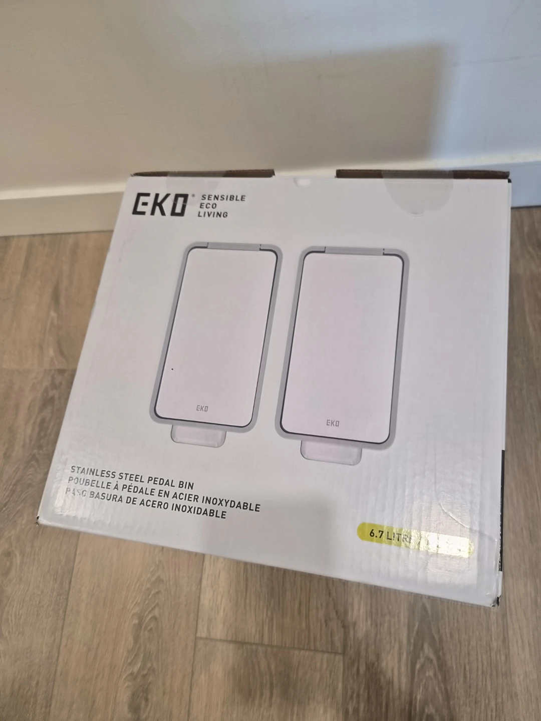 Eko Stainless Steel Pedal Bin - 6.7 Litre 2pc