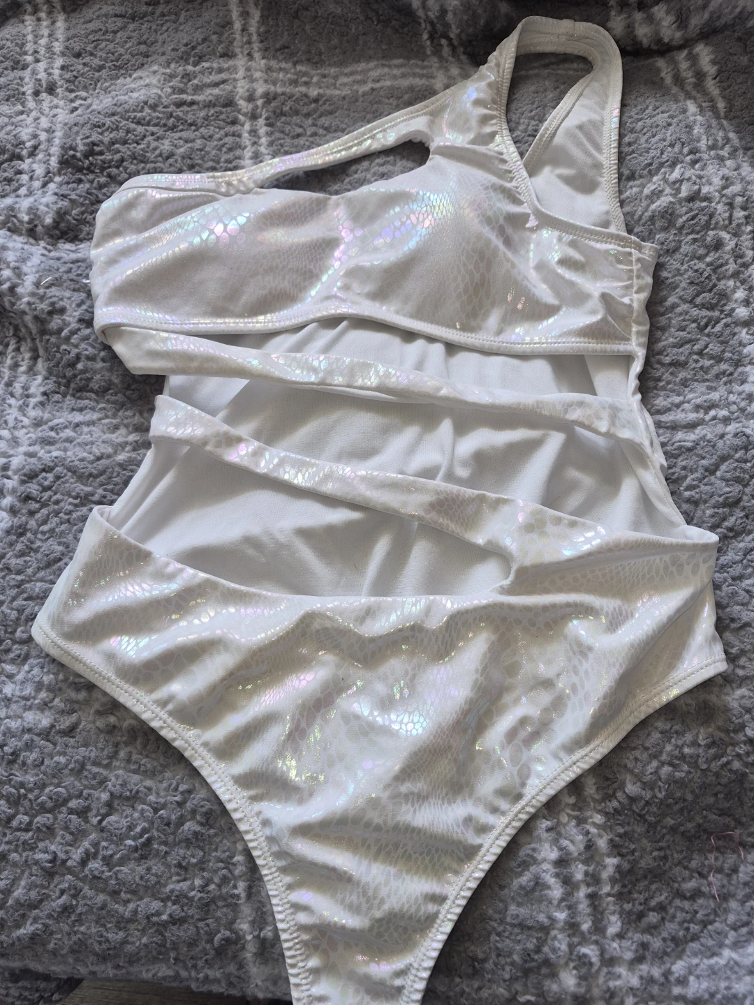 White One-Piece Cutout Swimsuit - photo 2