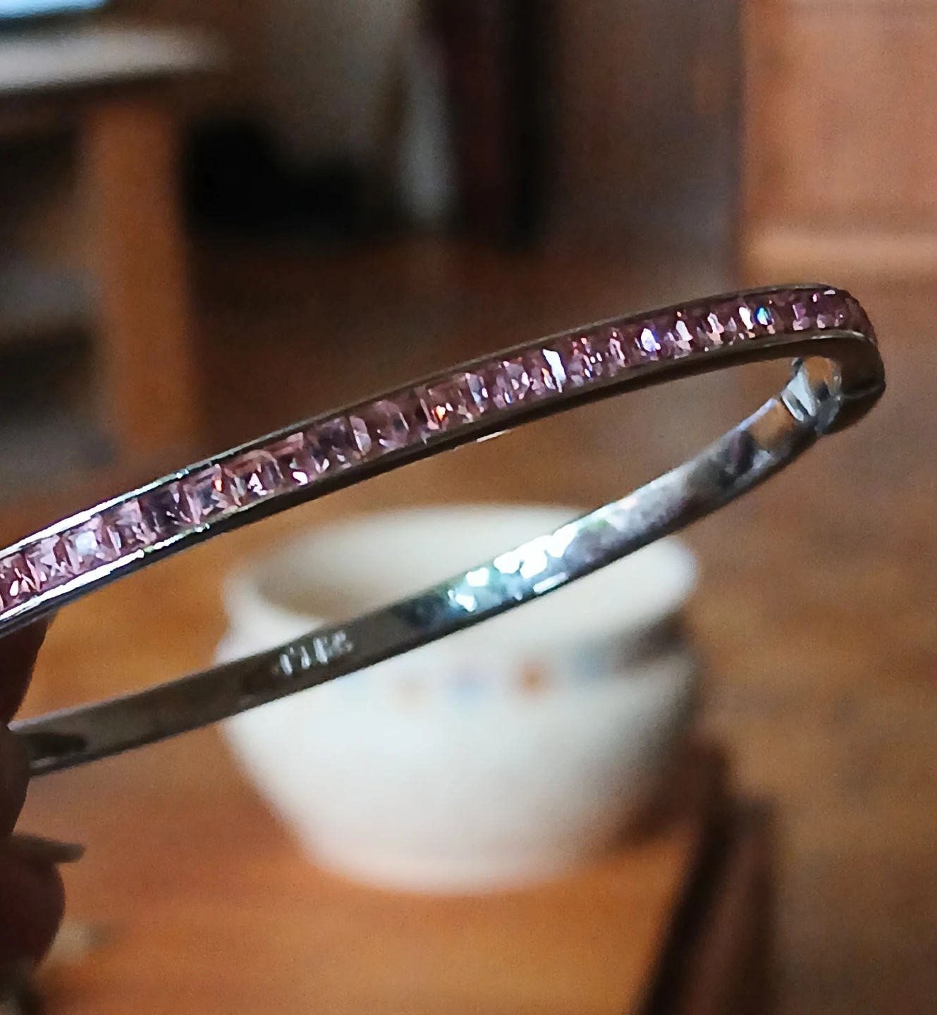 18KGP Pink Crystal Bangle Bracelet - photo 4
