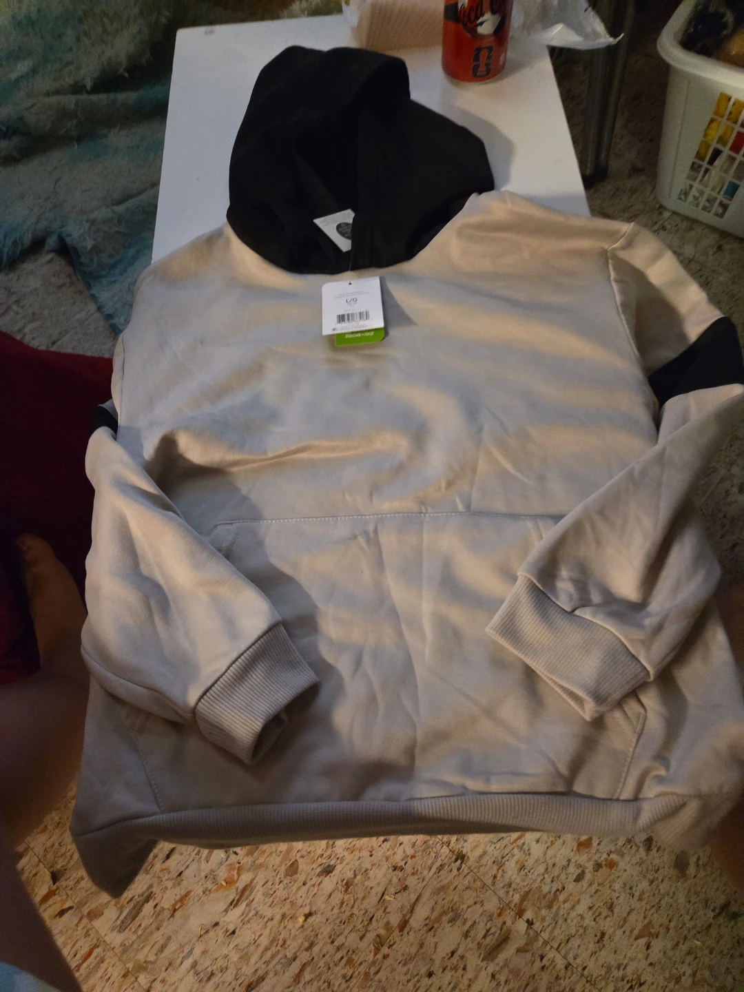 Beige & Black Hoodie