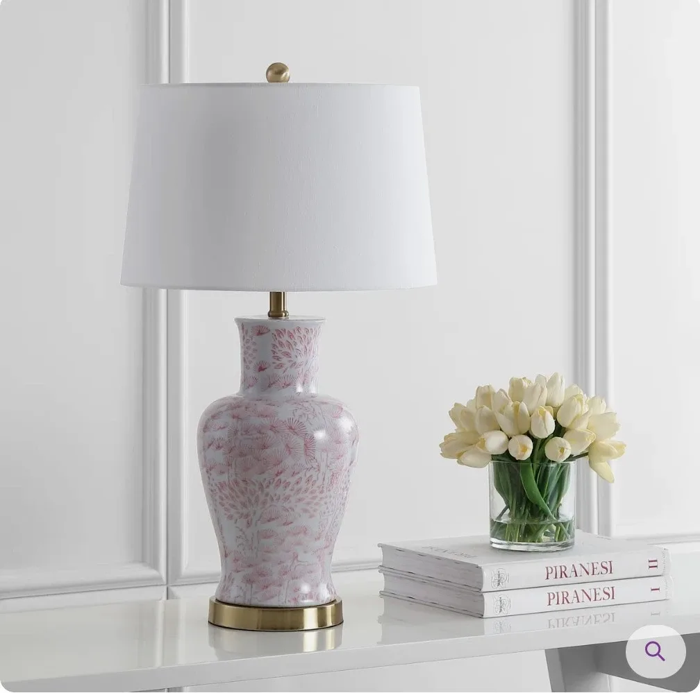 Table Lamp - Pink Floral Pattern