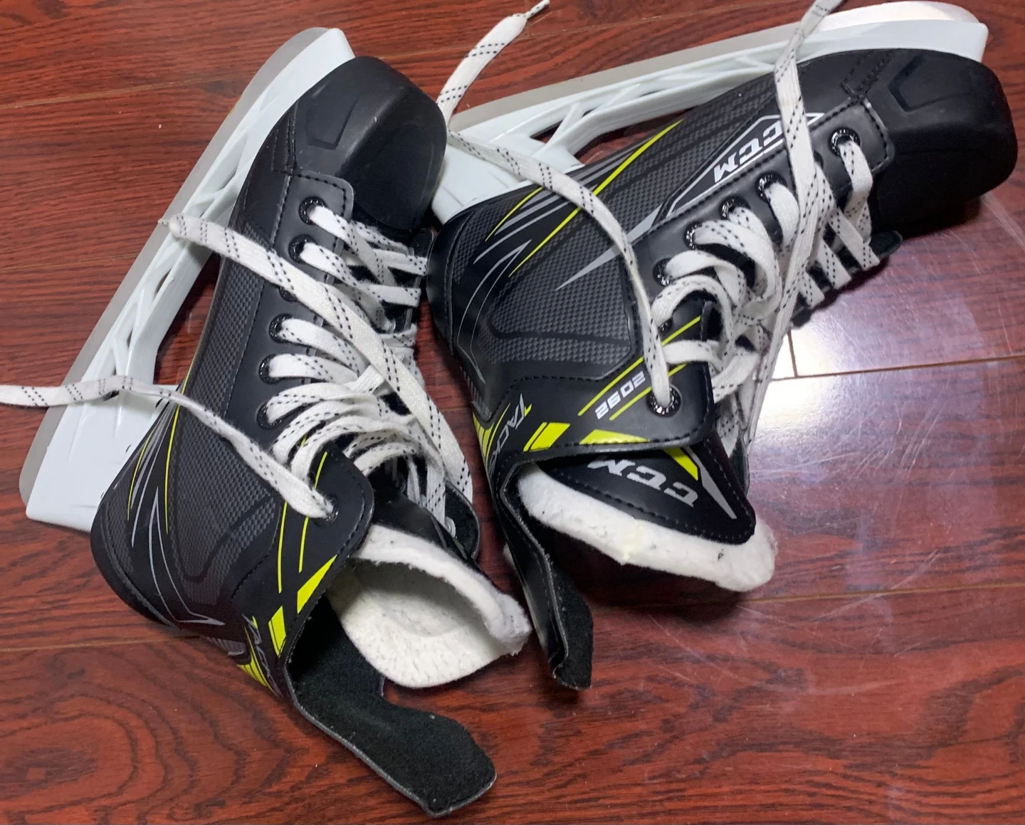 CCM Tacks Hockey Skates and Helmet