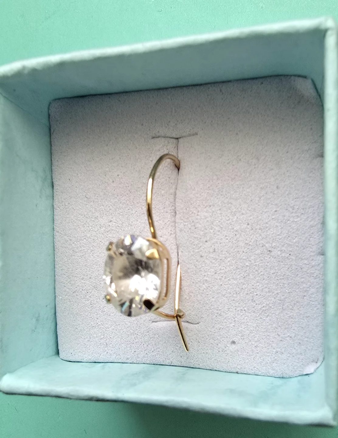 Like new 10K Gold earrings with white sapphires stones sale - photo 4