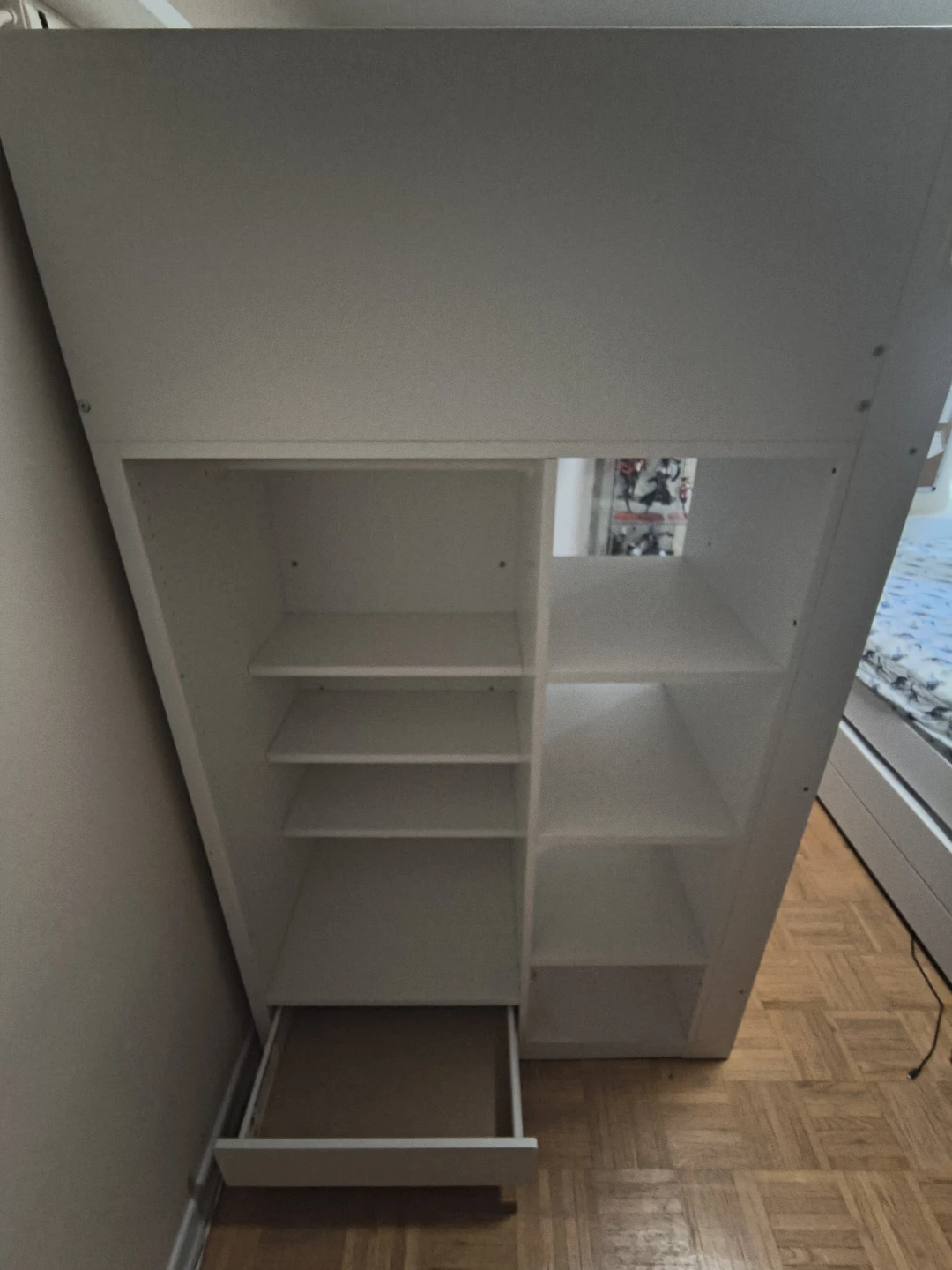 IKEA White Loft Bed with Desk and Storage - photo 4