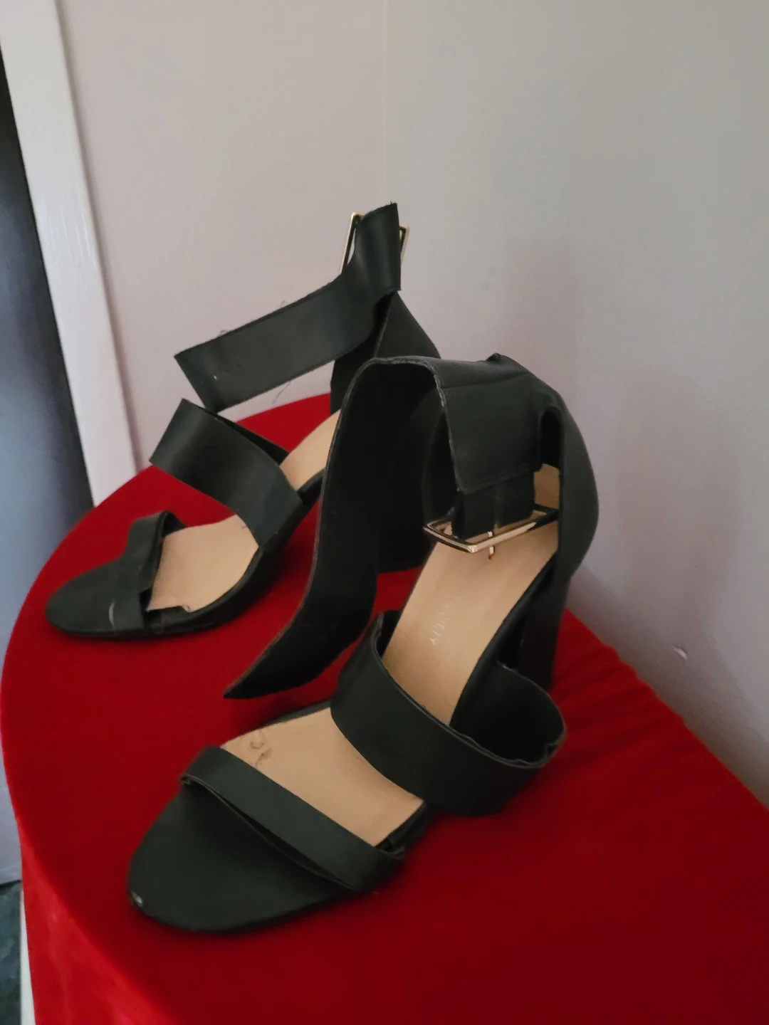 Black Strappy Block Heels - photo 2
