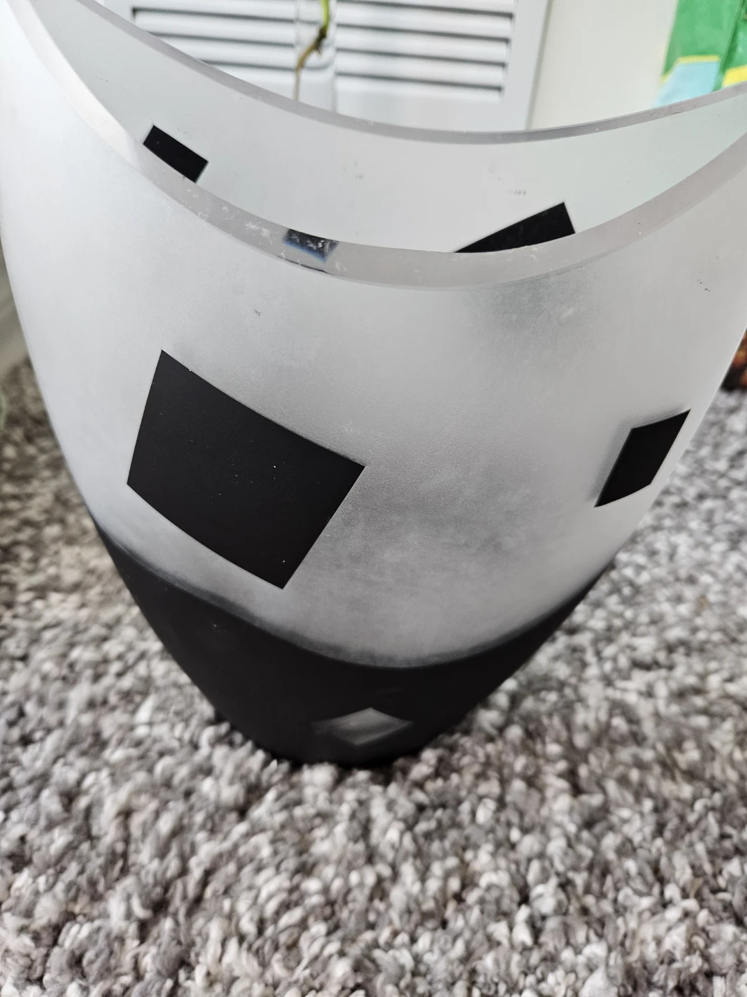 Modern Frosted Glass Vase with Black Accents - photo 2