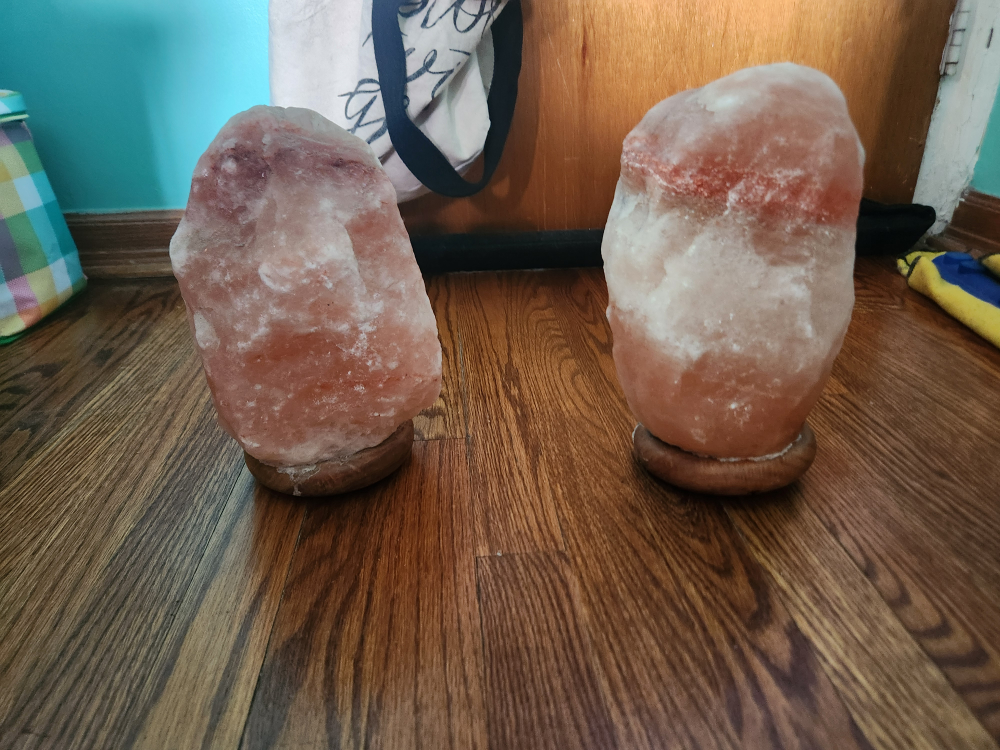Natural Himalayan Salt Lamps with Wooden Base