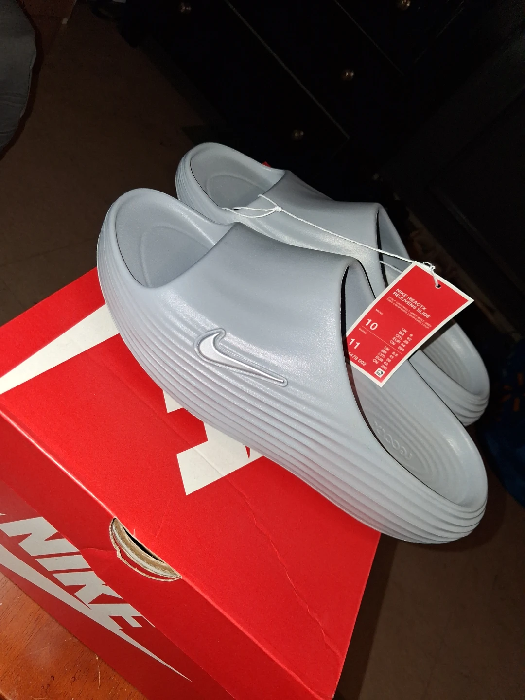 Nike ReactX Scarpa Slide Light Grey Sandals - photo 4