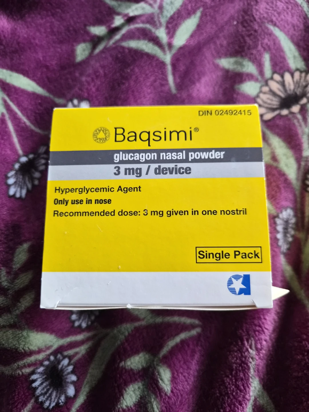 Baqsimi glucagon nasal powder 3 mg / device