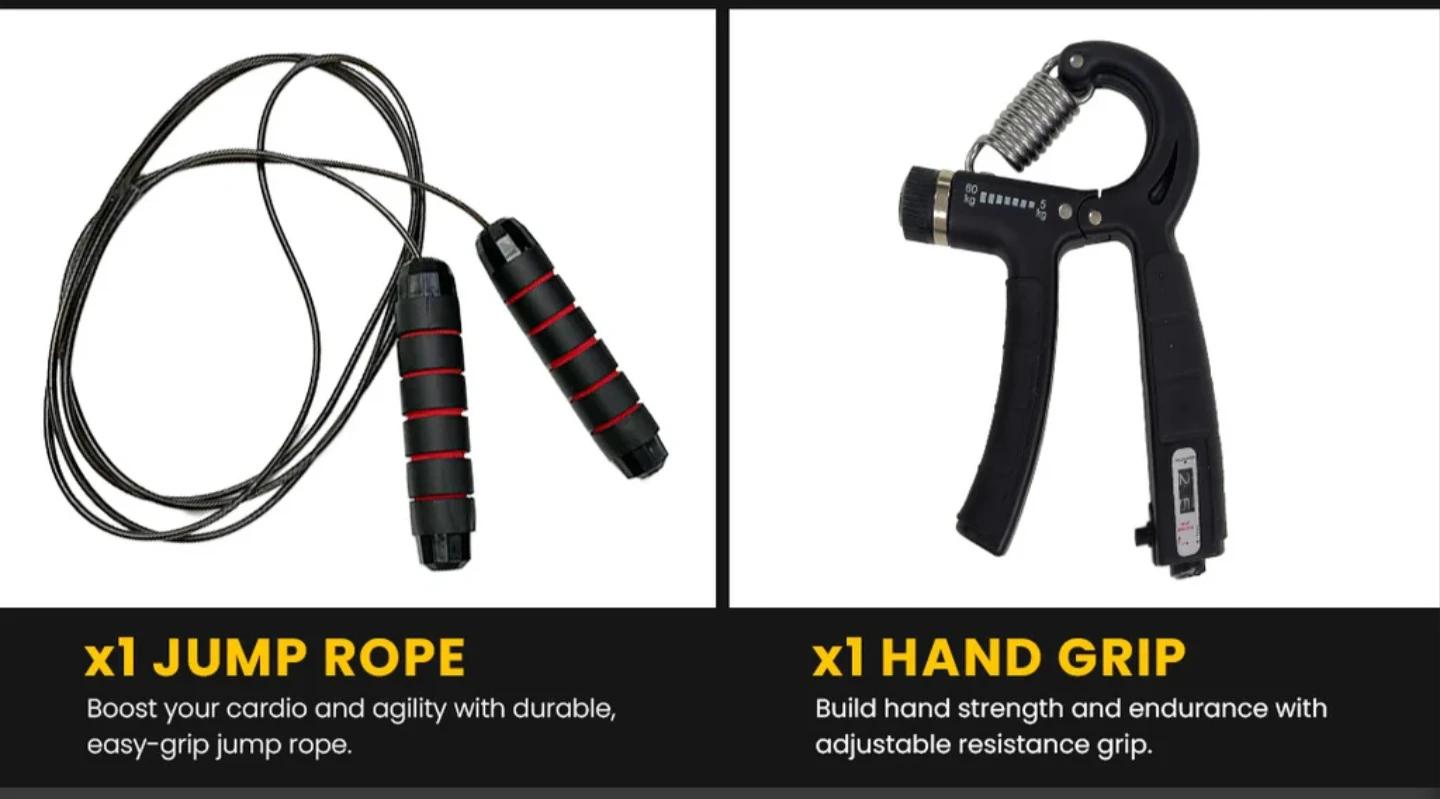 Adjustable Dumbbells with Jump Rope and Hand Grip Set - photo 4