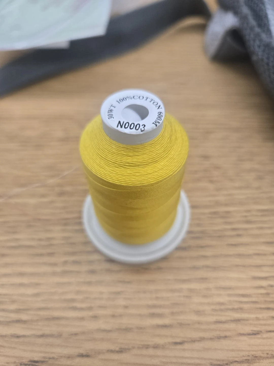 Yellow 100% Cotton Sewing Thread - 600m