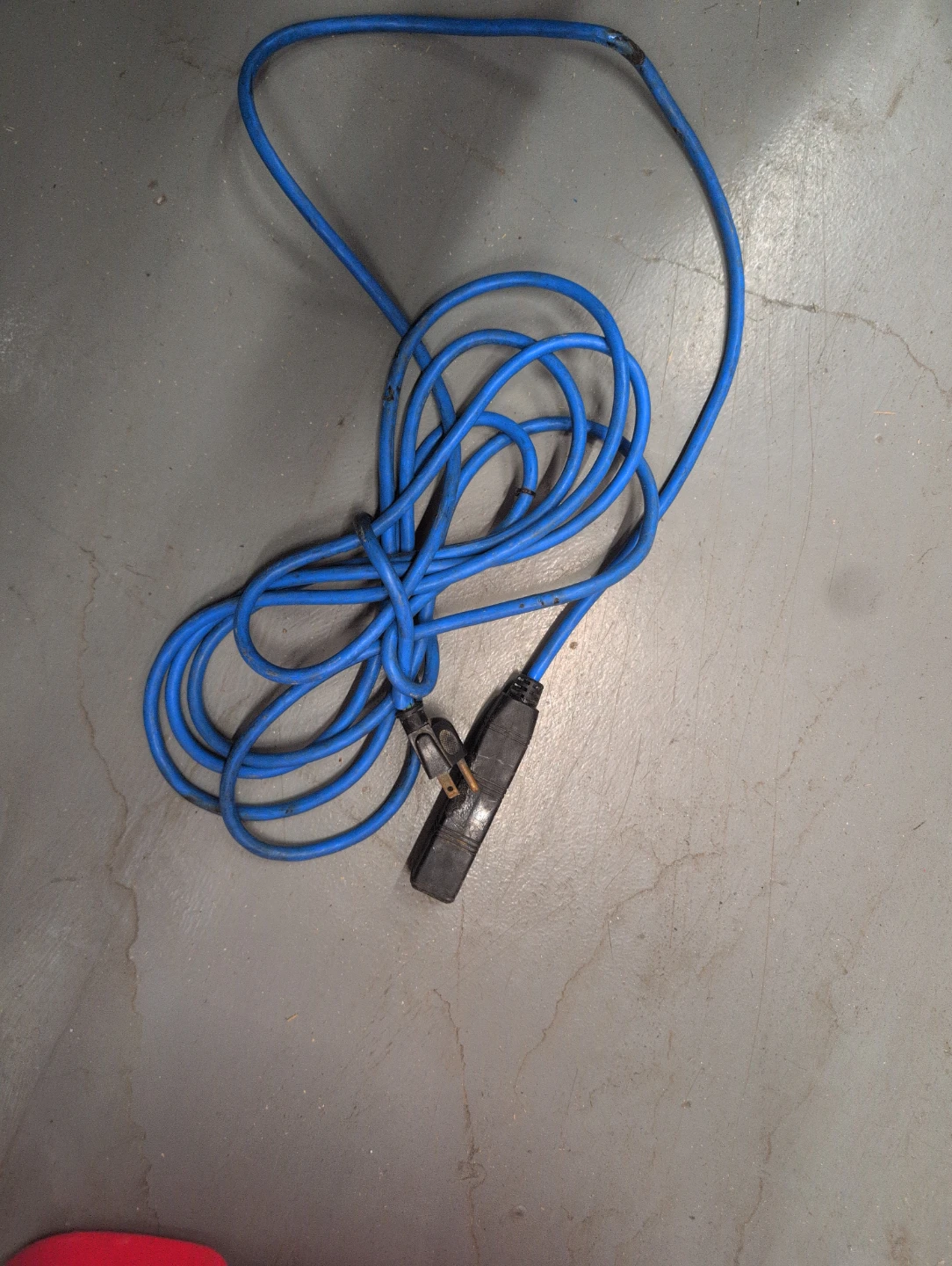 Blue Extension Cord with Multiple Outlets