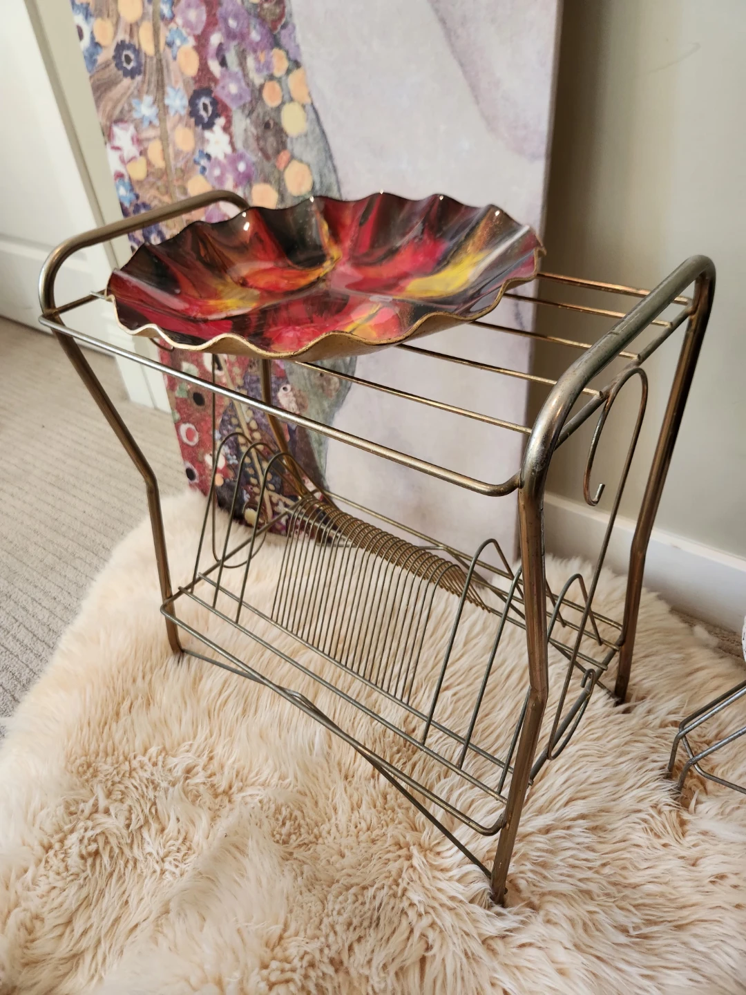 1960's METAL RECORD PLAYER STAND & Record STORAGE! - photo 4