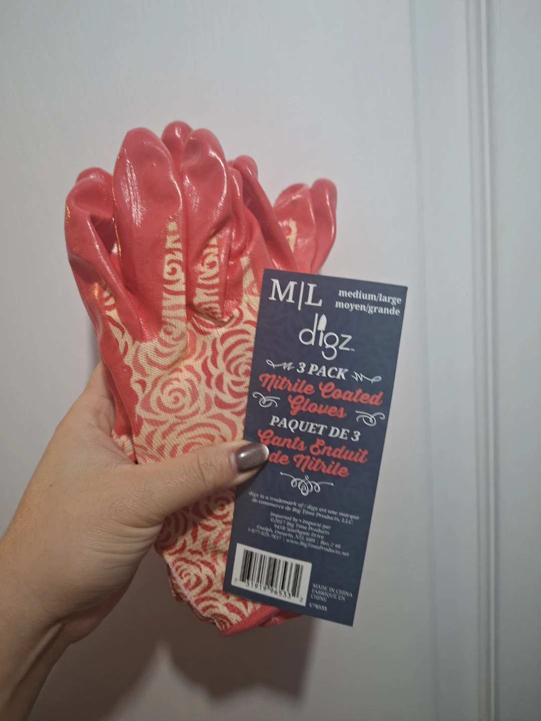 Digz Nitrile Coated Gloves - Medium/Large (3 Pack)
