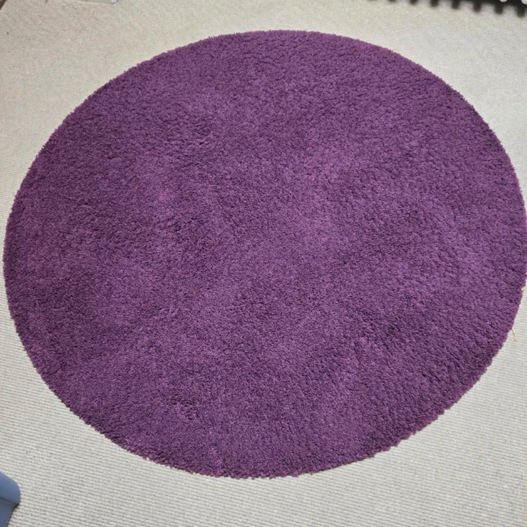 Purple Round Shaggy Rug